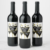 Gold Sparkling Wine, Silvester Weinetikett (Flaschen)