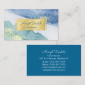 Gold Sparkor and Watercolor Business Card Visitenkarte (Vorne/Hinten)