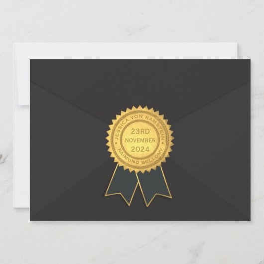 Gold Speckle Wedding Einladung (Rückseite)