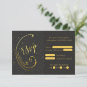 Gold Speckle Wedding RSVP Karte (Stehend Vorderseite)