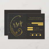 Gold Speckle Wedding RSVP Karte (Vorne/Hinten)