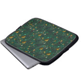 Gold Speckled Green Electronics Bag Laptopschutzhülle (Vorne Knopf)