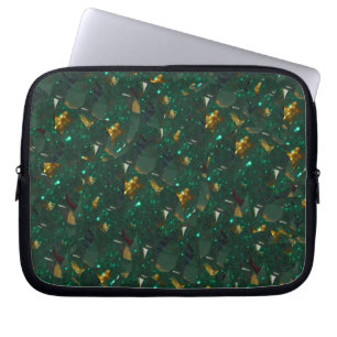 Gold Speckled Green Electronics Bag Laptopschutzhülle