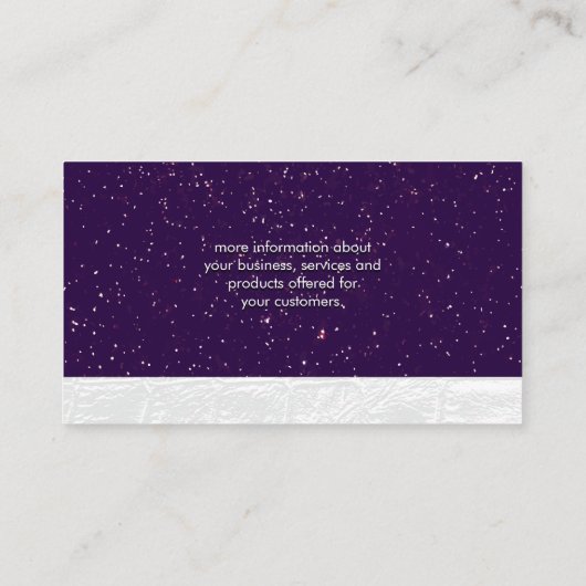 Gold-Speckles | Weißes Leder Visitenkarte (Rückseite)