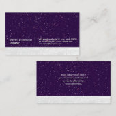 Gold-Speckles | Weißes Leder Visitenkarte (Vorne/Hinten)