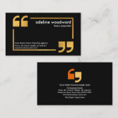 Gold Speech Box Quote Mark Reporter Journalist Visitenkarte (Vorne/Hinten)