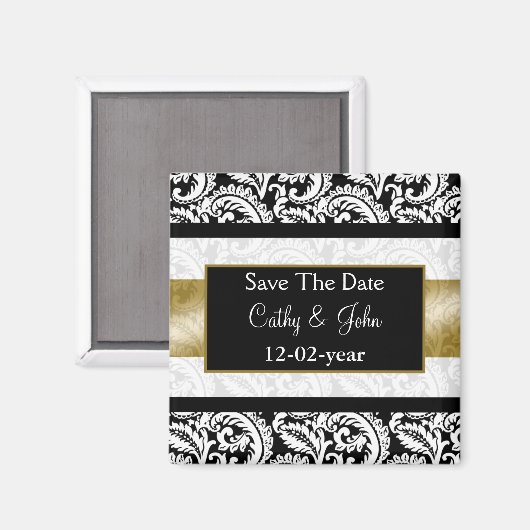 Gold Speichern Sie den Datumsmagneten. Magnet (Vorderseite/Rückseite)