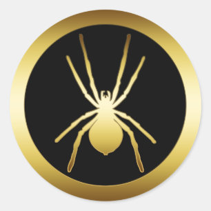 GOLD SPIDER RUNDER AUFKLEBER