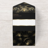 Gold Spiders Halloween-Party All-in-One-Einladung (Außenseite)