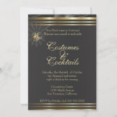 Gold Spiders Halloween-Party - Halloween Hochzeit Einladung (Rückseite)