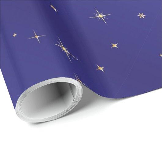 Gold spielt blauer Himmel-Packpapier die Geschenkpapier (Rolleneckpunkt)