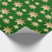 Gold spielt grünes Geschenk-Packpapier des Geschenkpapier (Ecke)