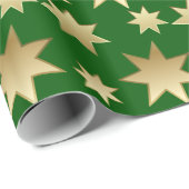 Gold spielt grünes Geschenk-Packpapier des Geschenkpapier (Rolleneckpunkt)