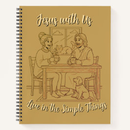 Gold Spiral Notebook, Jesus with Us Prayer Journal Notizblock