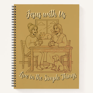 Gold Spiral Notebook, Jesus with Us Prayer Journal Notizblock