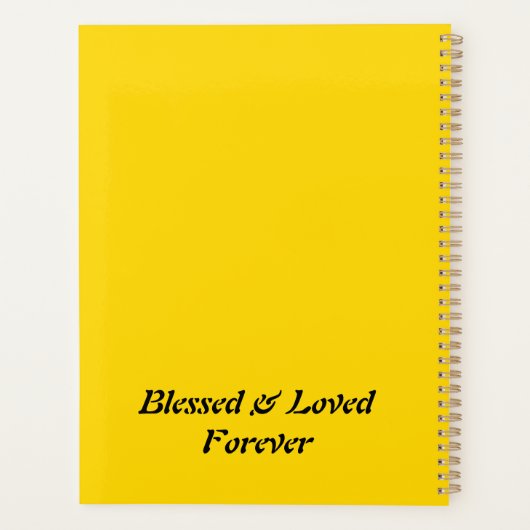 Gold-Spiralgelbes Notebook für Mama Planer (Rückseite)