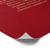 Gold Spitze auf Red 16 Table Wedding Seating Chart Poster (Ecke)