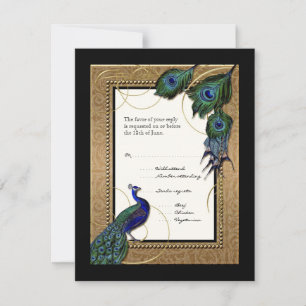 Gold & Spitze Barock Formale Elegante Hochzeitsein RSVP Karte