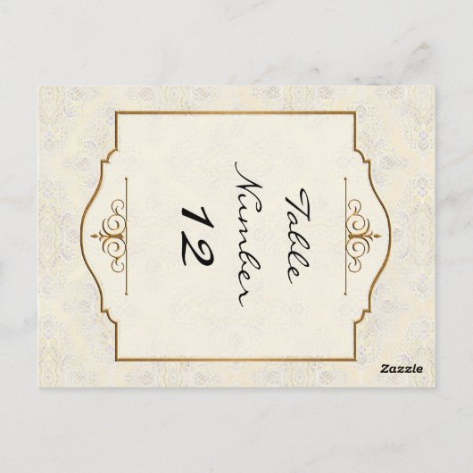 Gold & Spitzen Klassisches Formal Hochzeitsfeiern Postkarte (Rückseite)