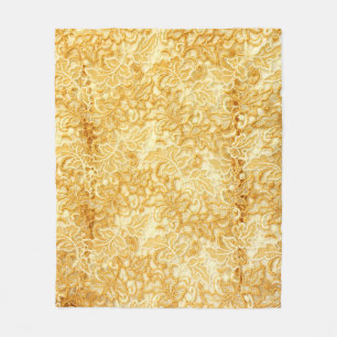 Gold Spitzen Stoff Detail, Stoff. Fleecedecke
