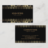 Gold-Spitzen und Blume Visitenkarte (Vorne/Hinten)