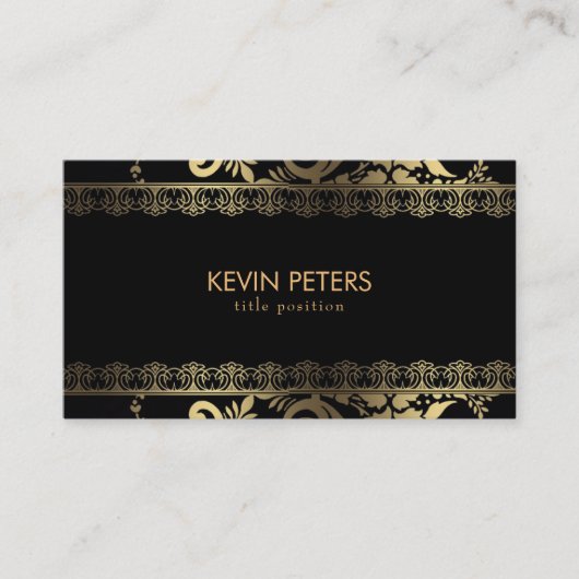 Gold-Spitzen und Blume Visitenkarte (Vorderseite)