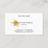 Gold Splash Moderne Berufliche Elegant-Vorlage Visitenkarte (Rückseite)