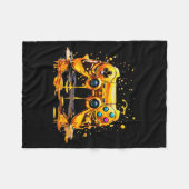 Gold Splash Video Game Controller Golden Gamer Gam Fleecedecke (Vorderseite (Horizontal))