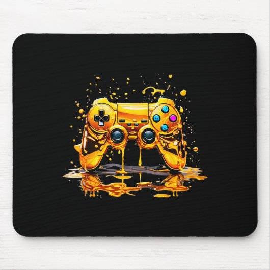 Gold Splash Video Game Controller Golden Gamer Gam Mousepad (Vorne)