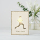 Gold Sport Athletics Marathon Jogger Hiker Postkarte (Stehend Vorderseite)