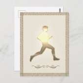 Gold Sport Athletics Marathon Jogger Hiker Postkarte (Vorne/Hinten)