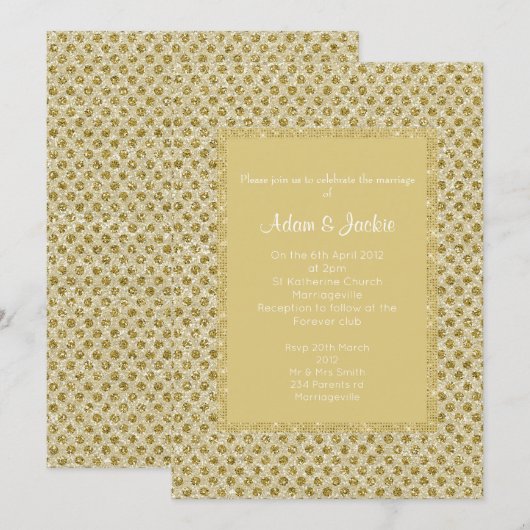 GOLD SPOT ELEGANT WEDING EINLADUNG (Vorne/Hinten)