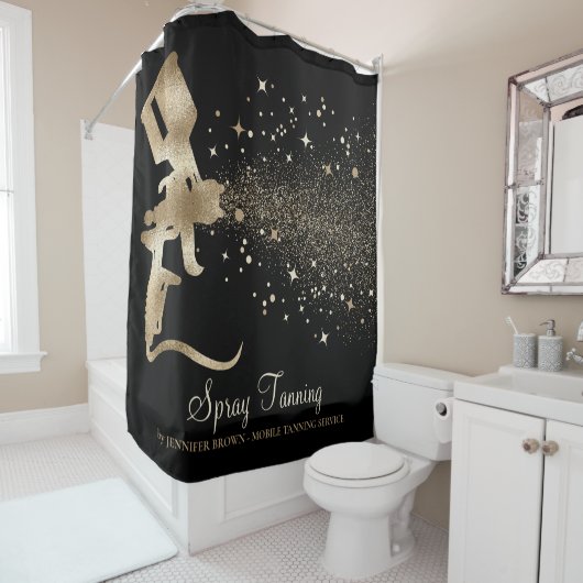 Gold Spray Bronze Spray Tan Duschvorhang (Beispiel)