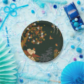 Gold Spring Floral Cherry Blossom River Night Pappteller (Party)