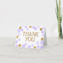 Gold Sprinkles Scatter Lavender Dots Vielen Dank Dankeskarte