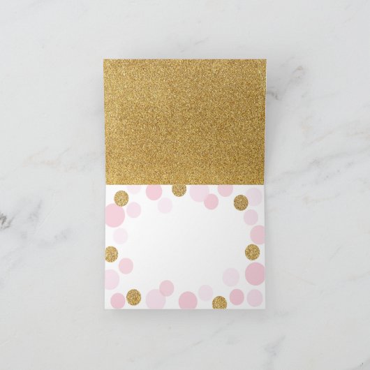 Gold Sprinkles Scatter Pink Punkte Vielen Dank Dankeskarte (Innenseite)