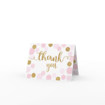 Gold Sprinkles Scatter Pink Punkte Vielen Dank