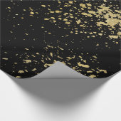 Gold-Spritzer auf Schwarz Geschenkpapier (Ecke)