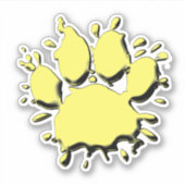 Gold Spritzer Dog Paw Zeichnend Aufkleber (Vorderseite)