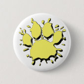 Gold Spritzer Dog Paw Zeichnend Button (Vorderseite)