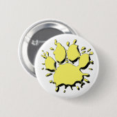 Gold Spritzer Dog Paw Zeichnend Button (Vorne & Hinten)