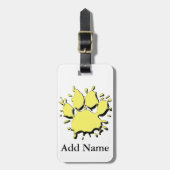 Gold Spritzer Dog Paw Zeichnend Gepäckanhänger (Vorderseite vertikal)