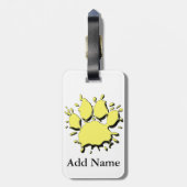 Gold Spritzer Dog Paw Zeichnend Gepäckanhänger (Rückseite vertikal)