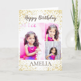 Gold Spritzer personalisiert Foto Geburtstagskarte Dankeskarte