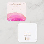 Gold Spritzer Rosa Farbvorschau Quadratische Visitenkarte (Vorne/Hinten)