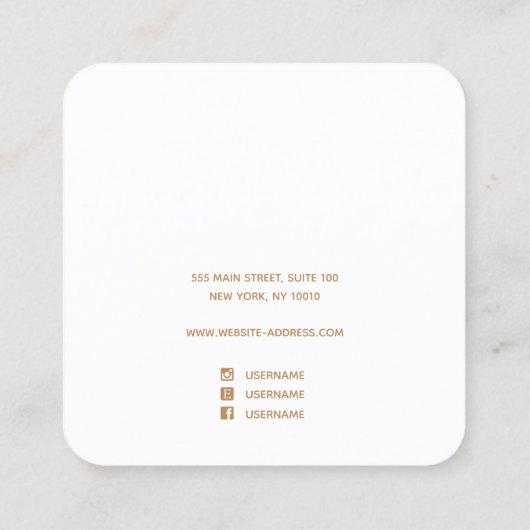 Gold Spritzer Rosa Farbvorschau Quadratische Visitenkarte (Rückseite)