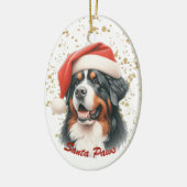 Gold Spritzer Santa Paws Berner Hund Keramik Ornament (Links)