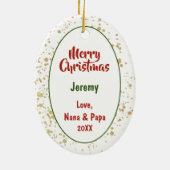 Gold Spritzer Santa Paws Berner Hund Keramik Ornament (Hinten)