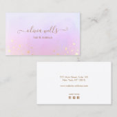 Gold Spritzer Script Rosa Abstrakter Farbbus Visitenkarte (Vorne/Hinten)