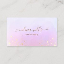 Gold Spritzer Script Rosa Abstrakter Farbbus Visitenkarte